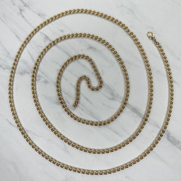 Lightweight Dainty Simple Gold Tone Chain Link Belt OS One Size ✨ - Picture 1 of 15